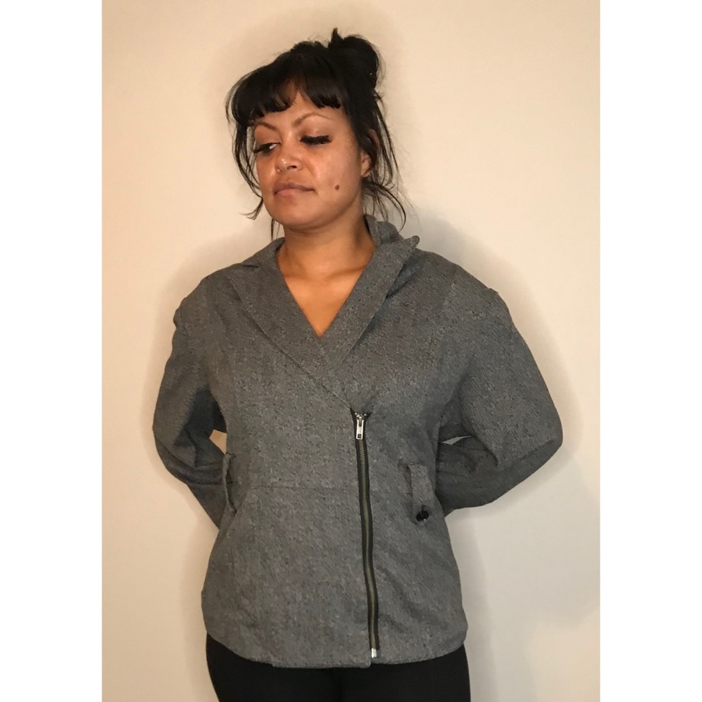 LANE BRYANT SIZE 16 GREY ZIP-UP COLLAR JACKET